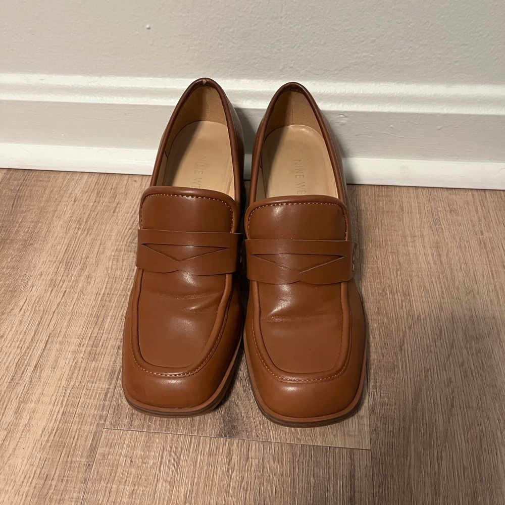 Nine West Brown Healed Loafers